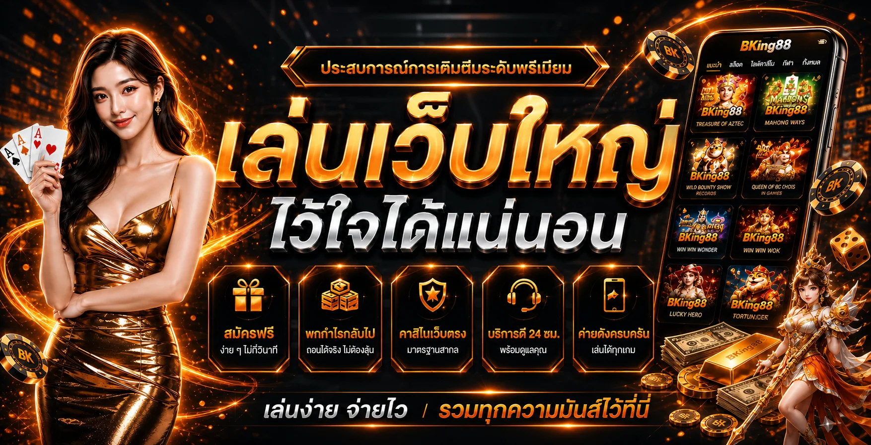 BKing88 ทางเข้า สมัคร ฝากถอนออโต้ และโปรโมชั่น